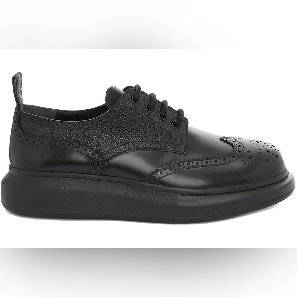 Alexander McQueen Black Leather Oxfords